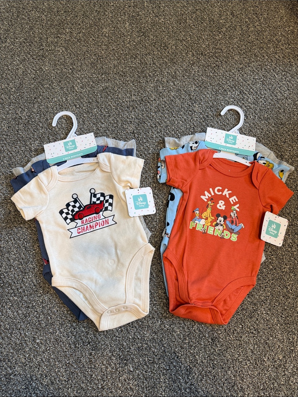 Disney Baby Mickey & Friends/Lightning McQueen Bodysuit Sets & Winnie Footie